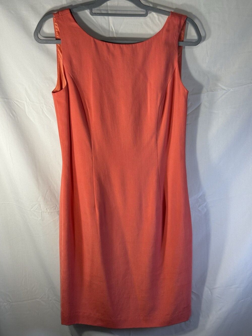 Vintage Y2K House Of Fraser 100% Silk Tangerine Sheath Dress Sz 10